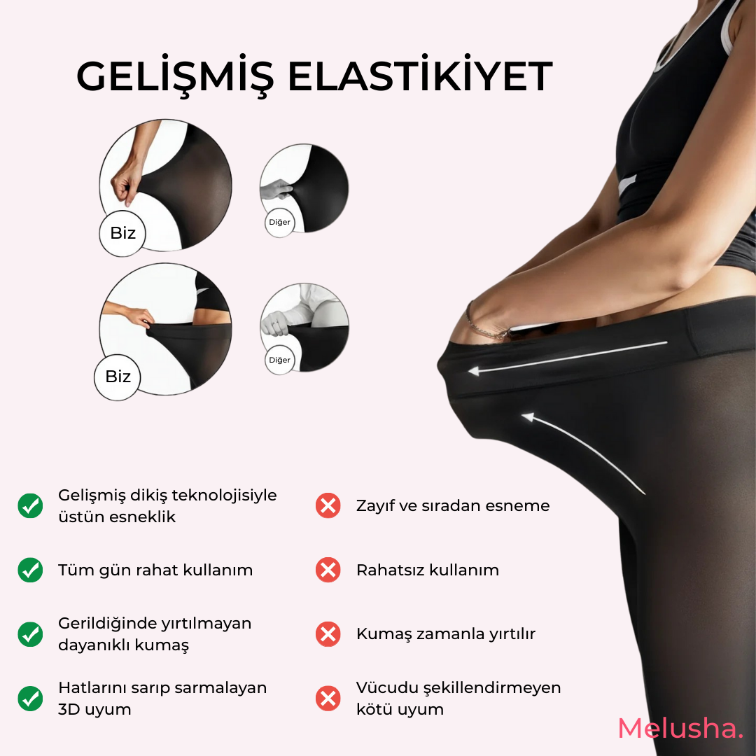 Ten Görünümlü İçi Polarlı Termal Külotlu Çorap